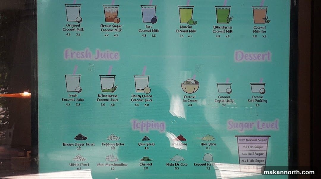Coconut Drinks Menu