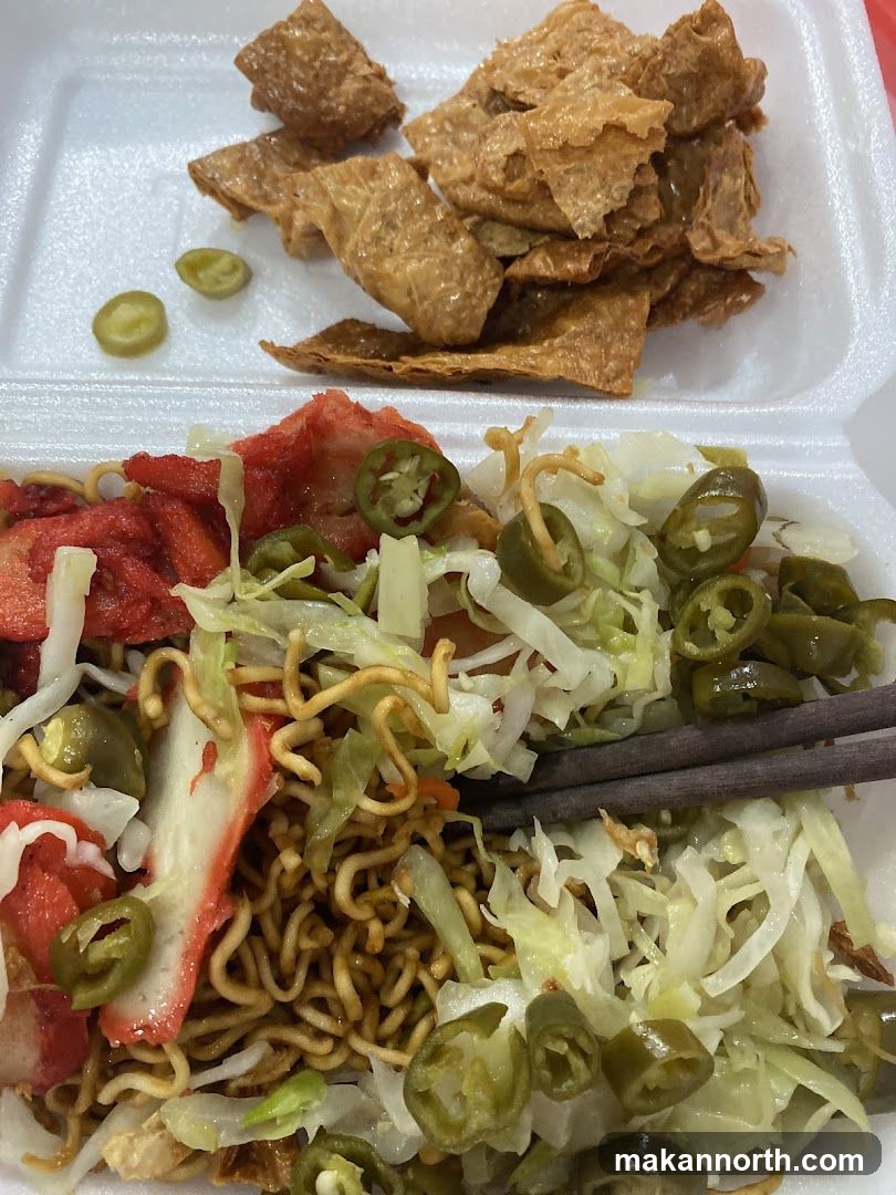 Noodles with Fried Tofu Skin and Jalapenos