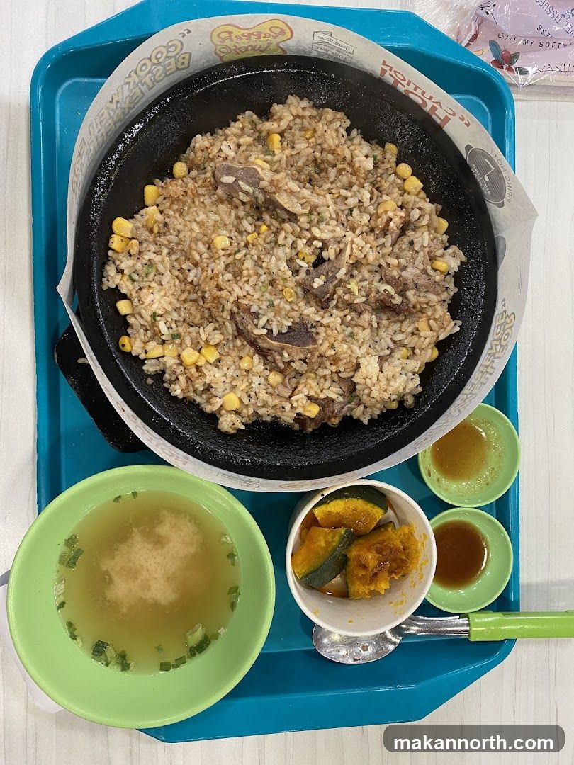 Sizzling Rice Dish with Sides