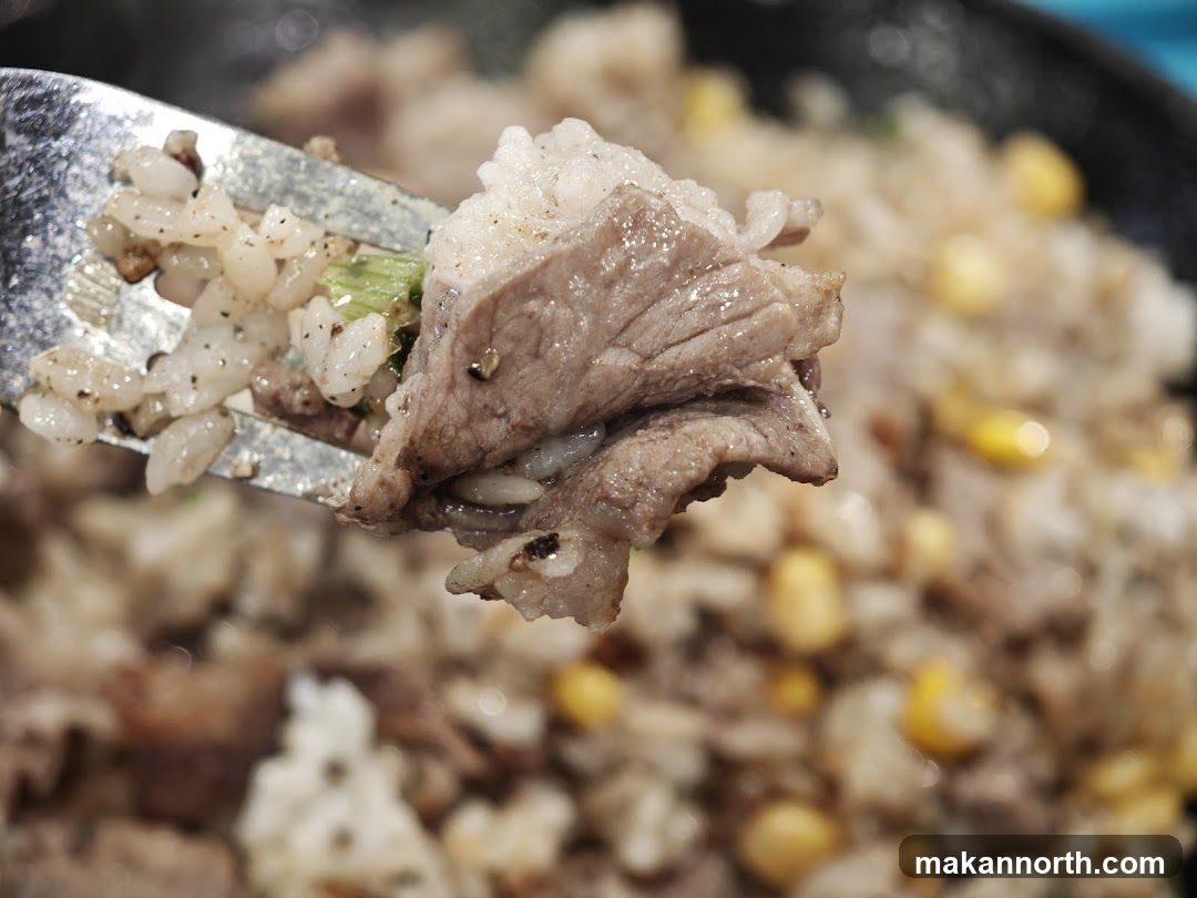 Close-up of Beef and Rice Dish