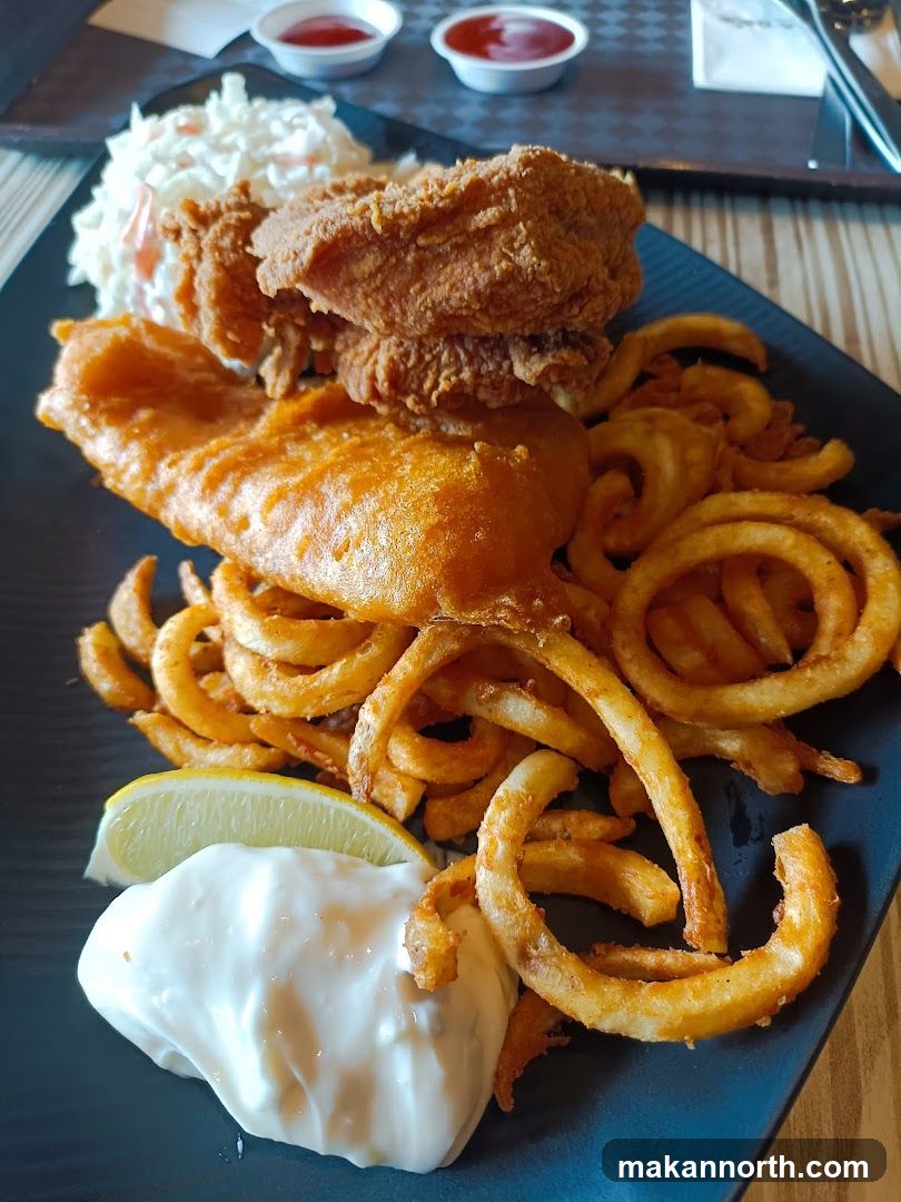 Fish and Chips with Fried Chicken