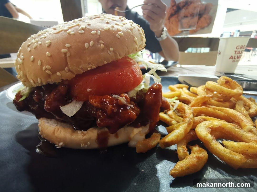 Burger and Curly Fries