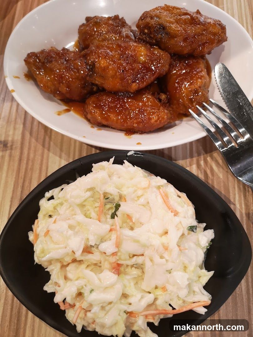 Chicken Wings and Coleslaw