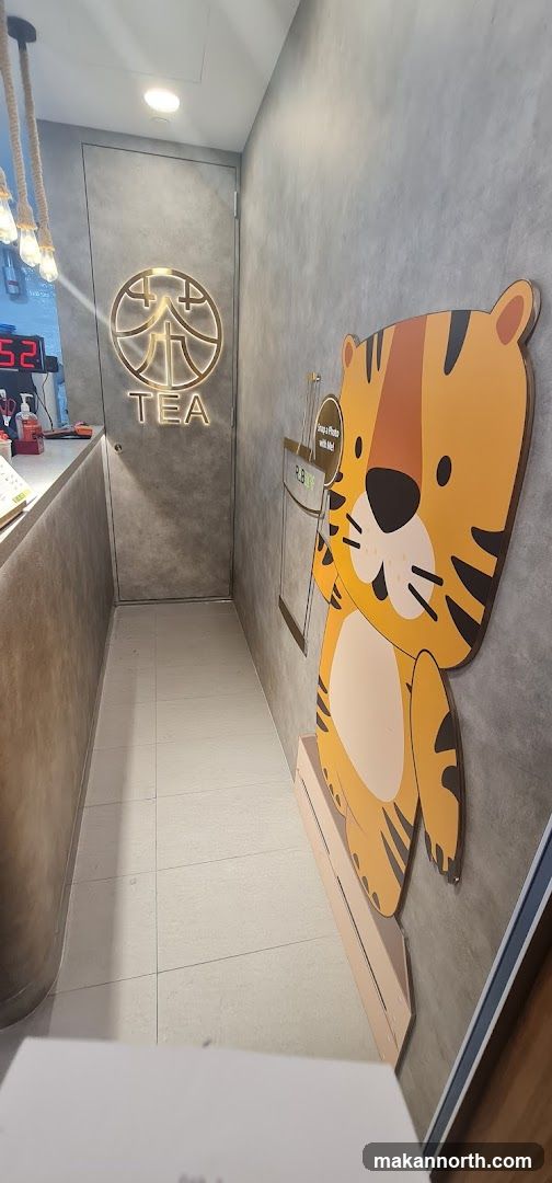 Tea shop interior with tiger decoration
