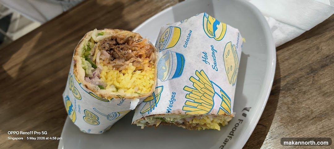 Burrito with rice and meat