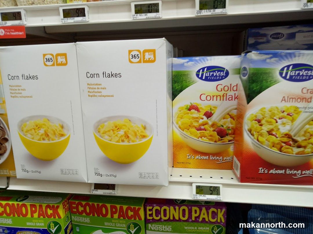 Cereal Boxes on Shelf