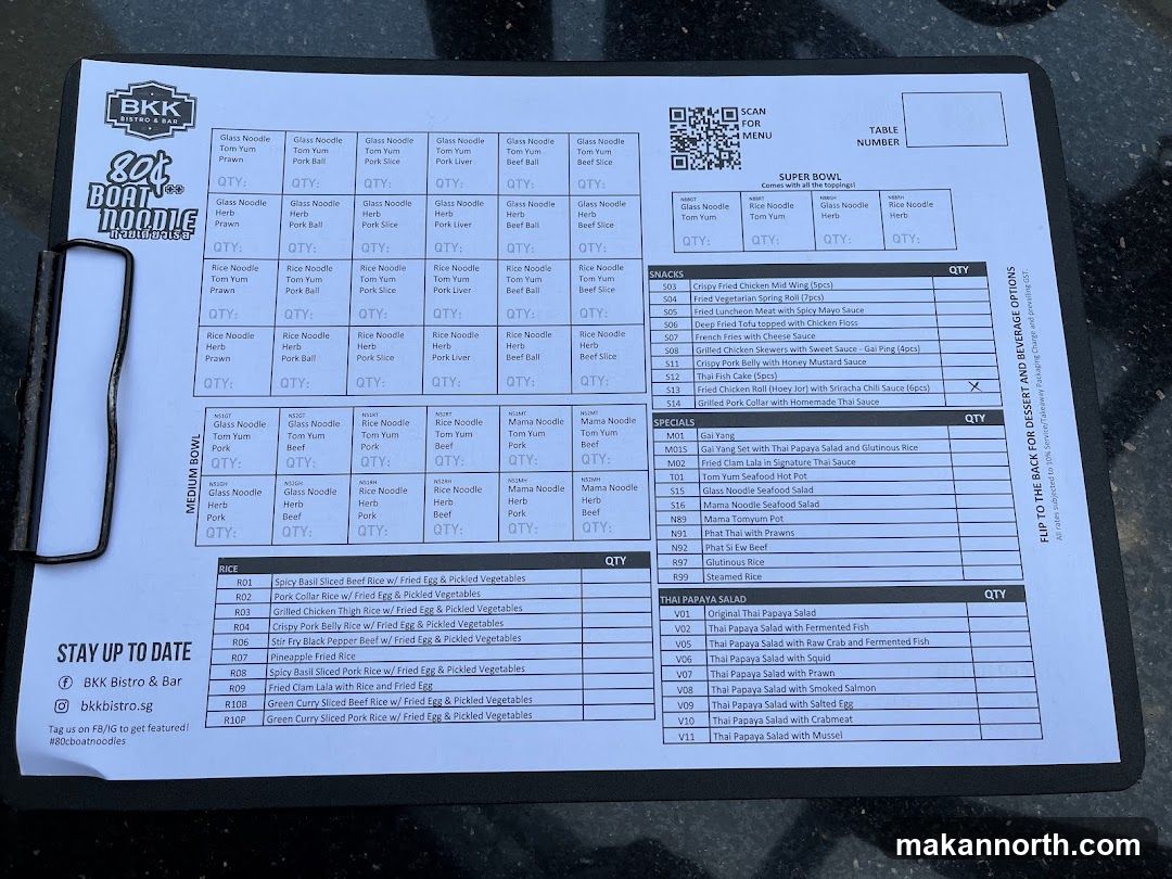 BKK Bistro & Bar Menu