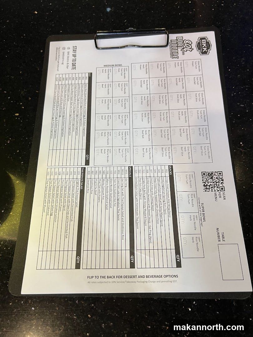 BKK Bistro & Bar Menu