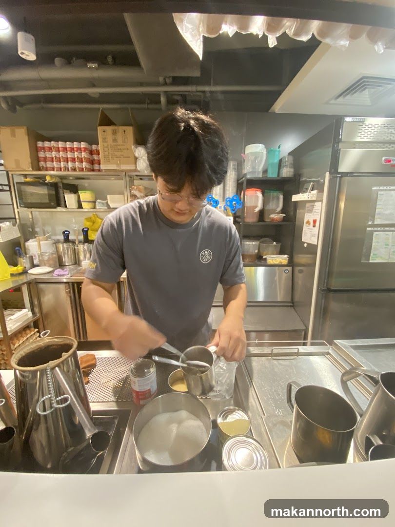 Barista preparing a drink