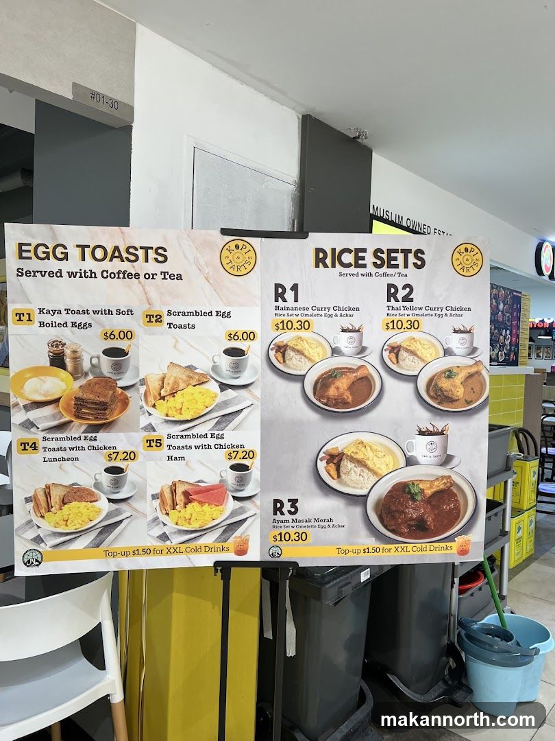 Kopi & Tarts Menu