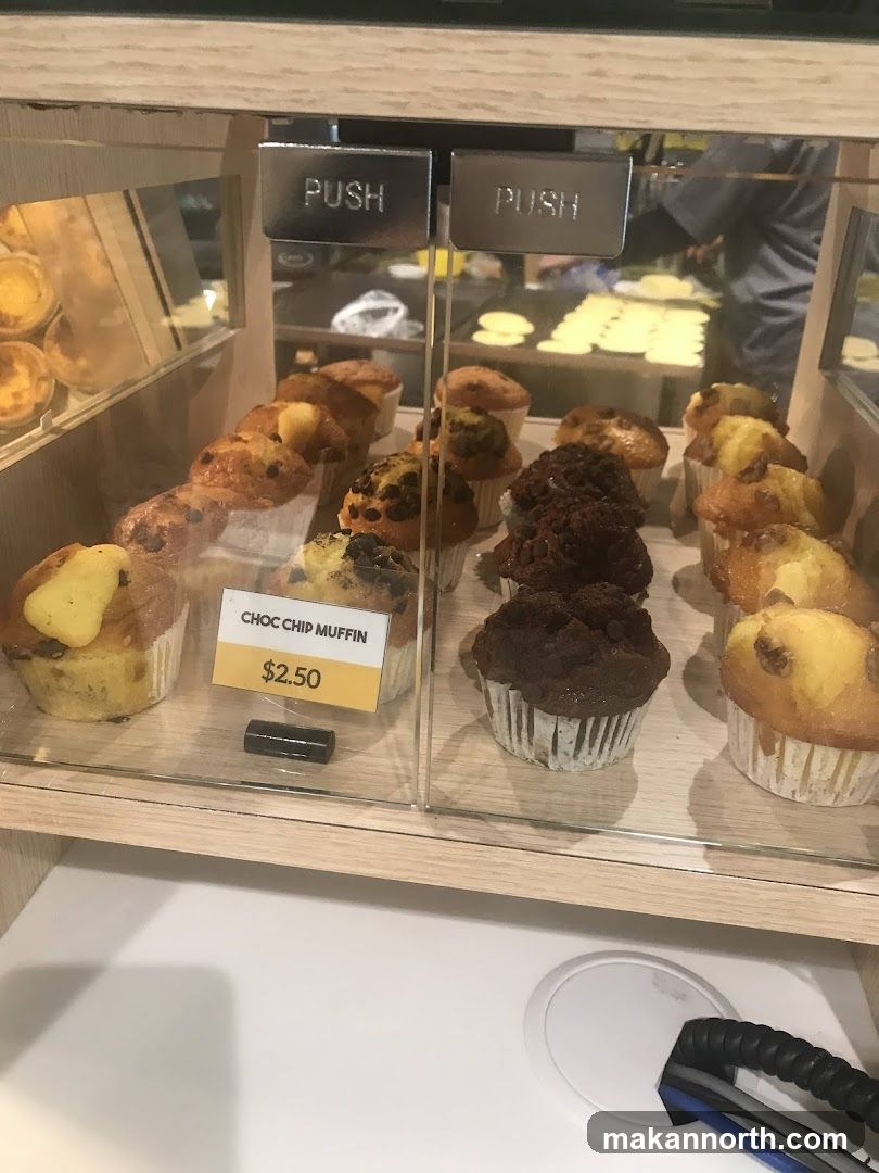 Muffins in a Display Case