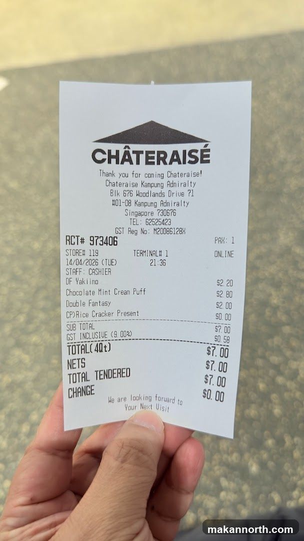 Chateraise Receipt
