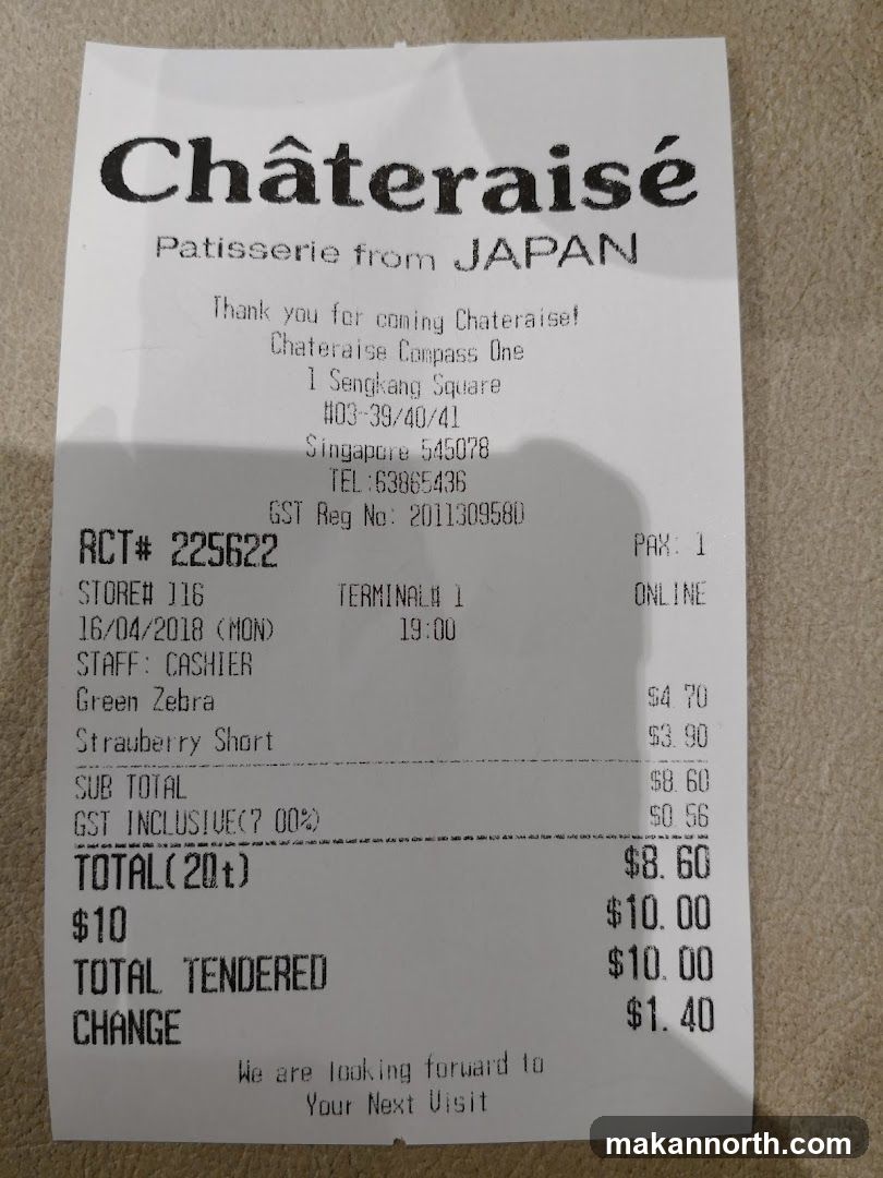 Receipt from Châteraisé