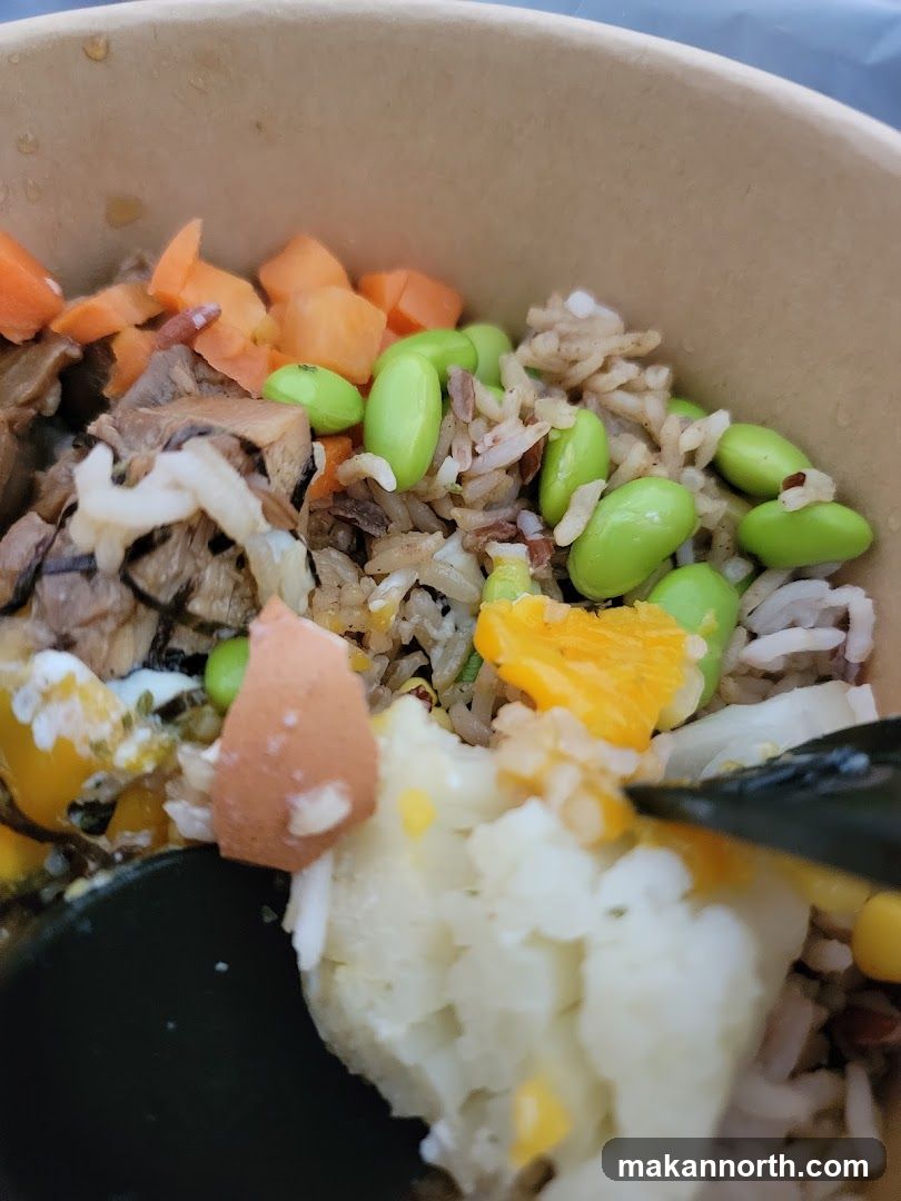 Close-up of a rice bowl