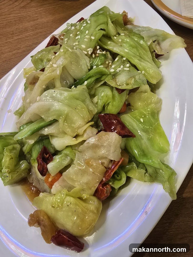 Stir-fried Cabbage with Dried Chilies