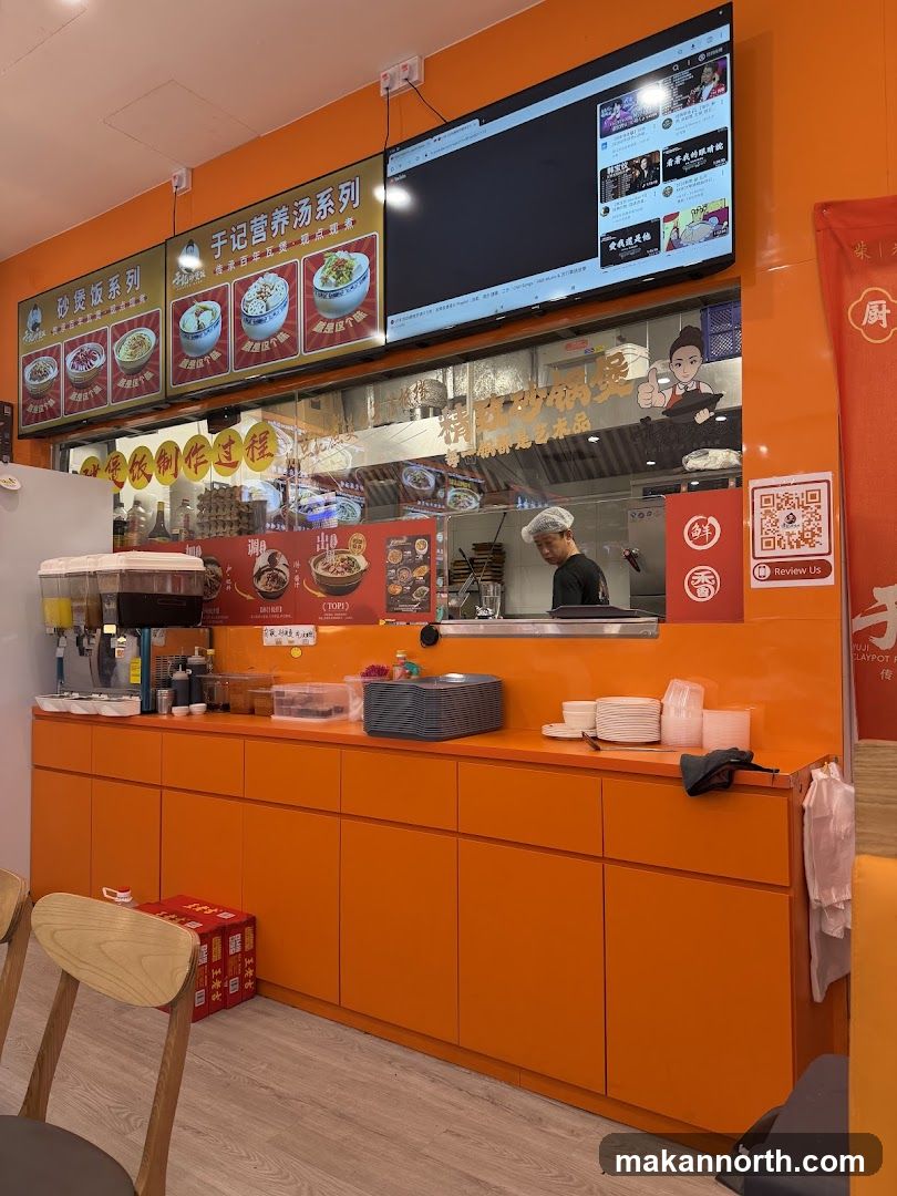 Restaurant Interior with Menu Display