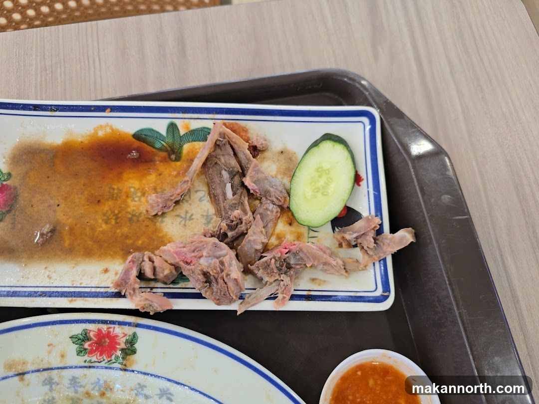 Leftover Meat and Cucumber on a Plate