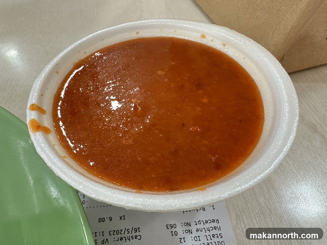 Sauce in a container