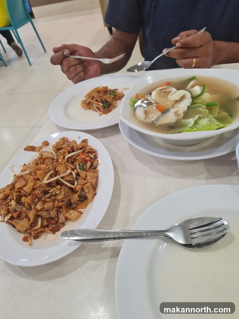 Meal with Soup and Noodles