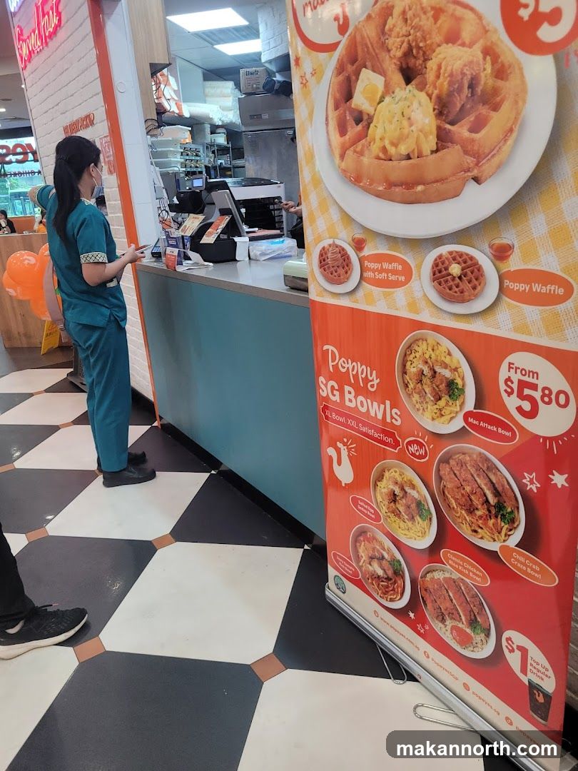 Fast Food Counter with Promotional Banner
