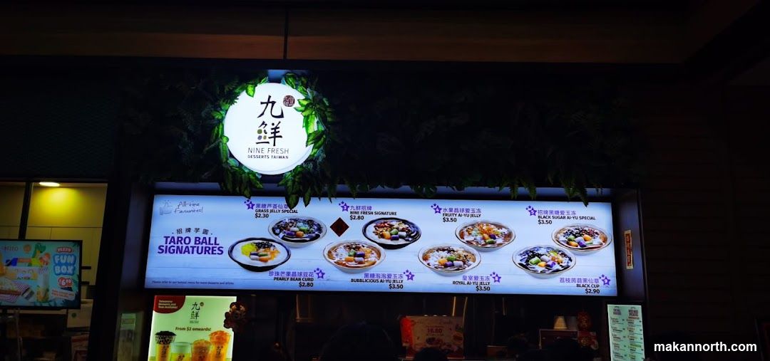 Nine Fresh Desserts Taiwan Menu
