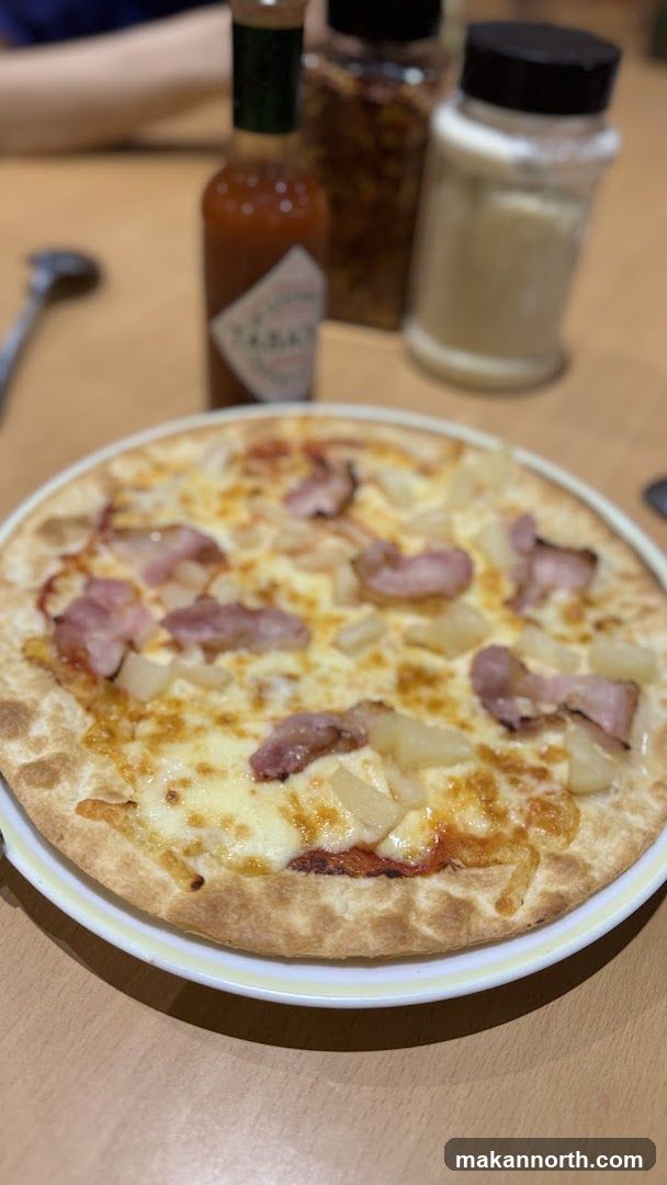 Hawaiian Pizza with Condiments