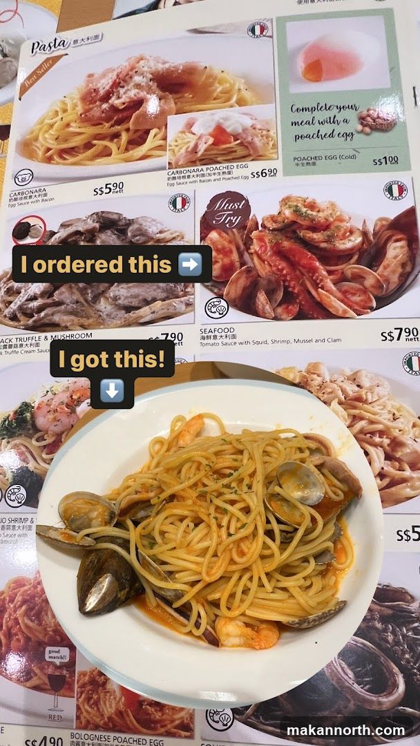 Pasta Menu