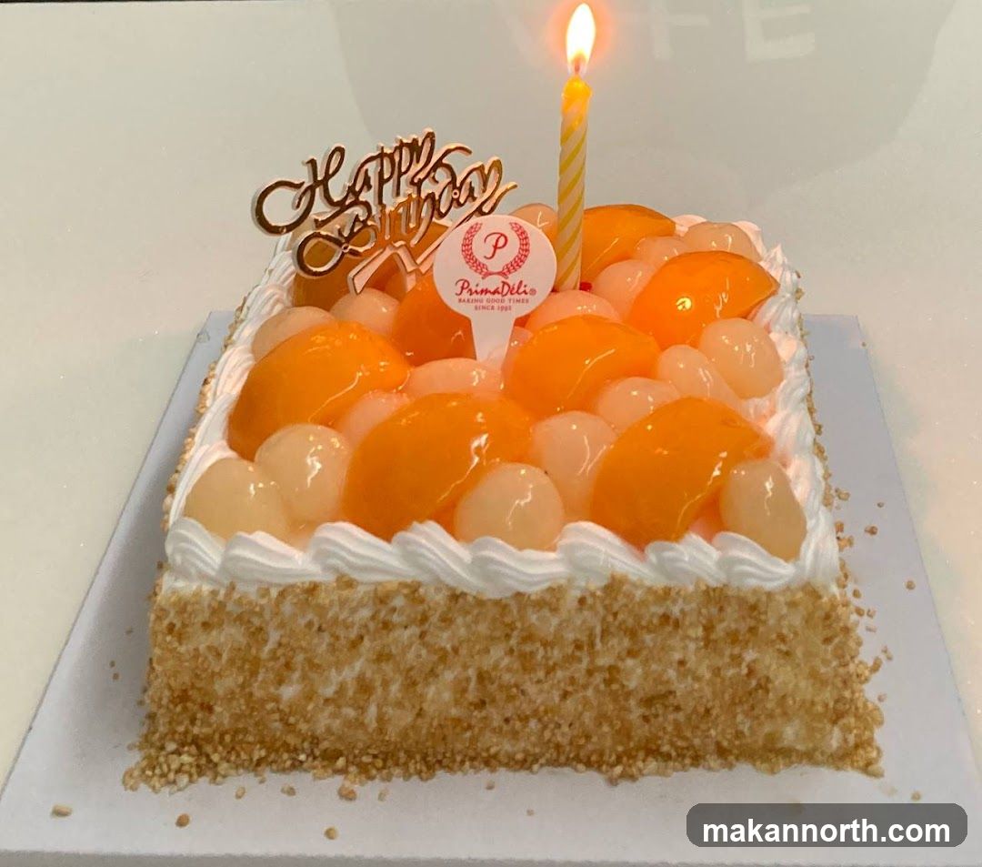 Birthday Cake with Fruit Topping