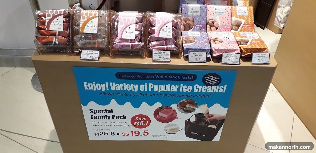 Assortment of Rusk and Petit Chocolat Snacks with Ice Cream Promotion