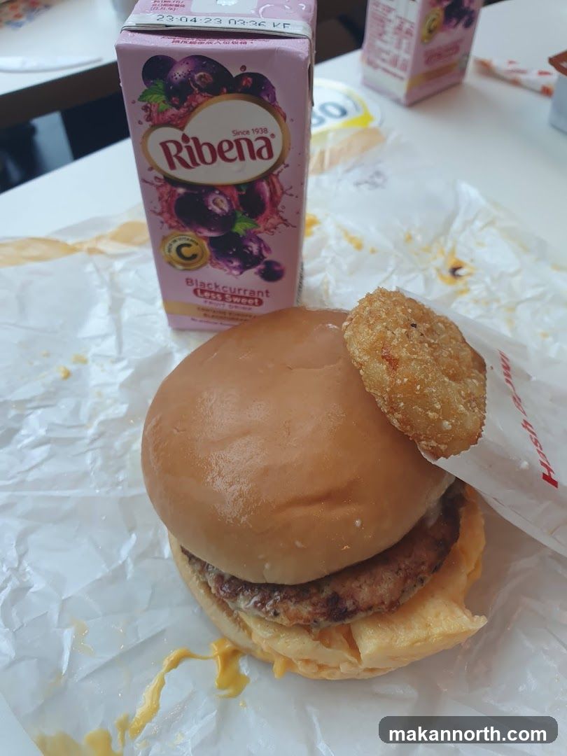 Burger and Ribena drink