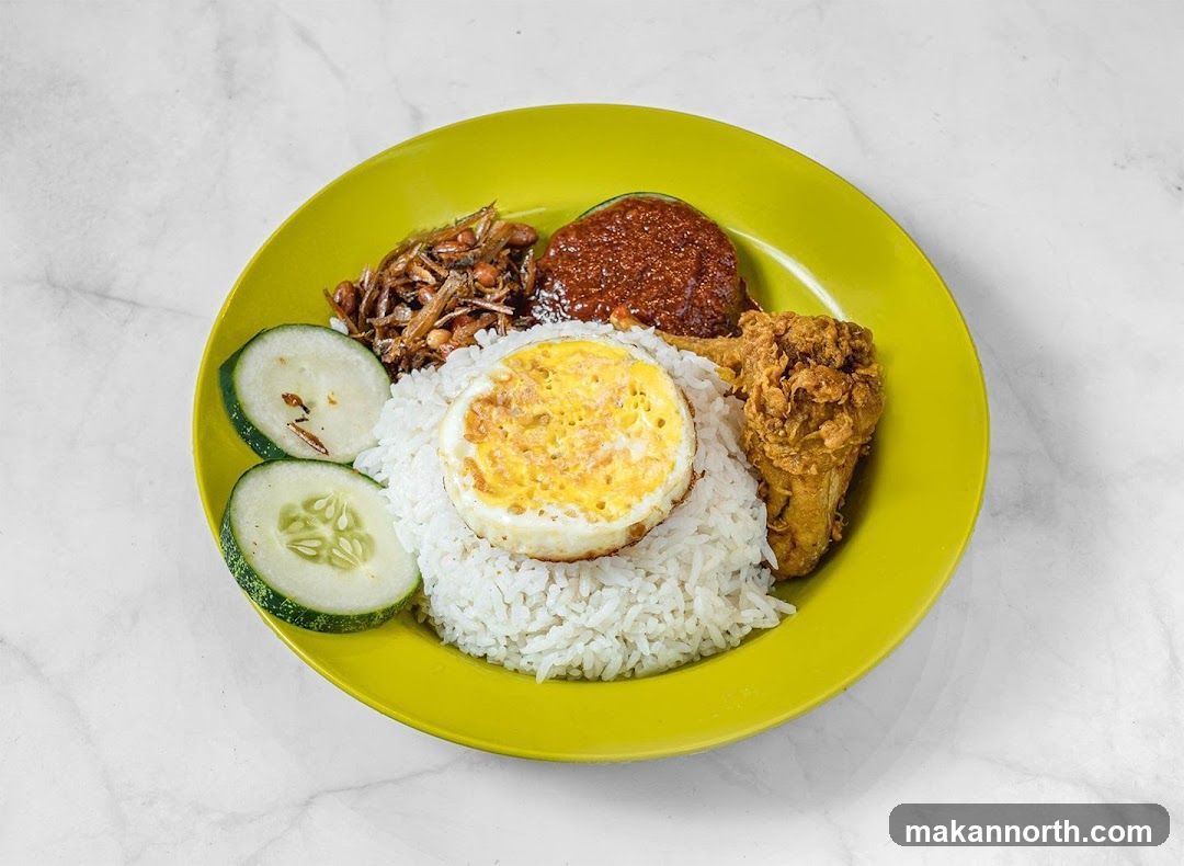 Nasi Lemak with Fried Chicken