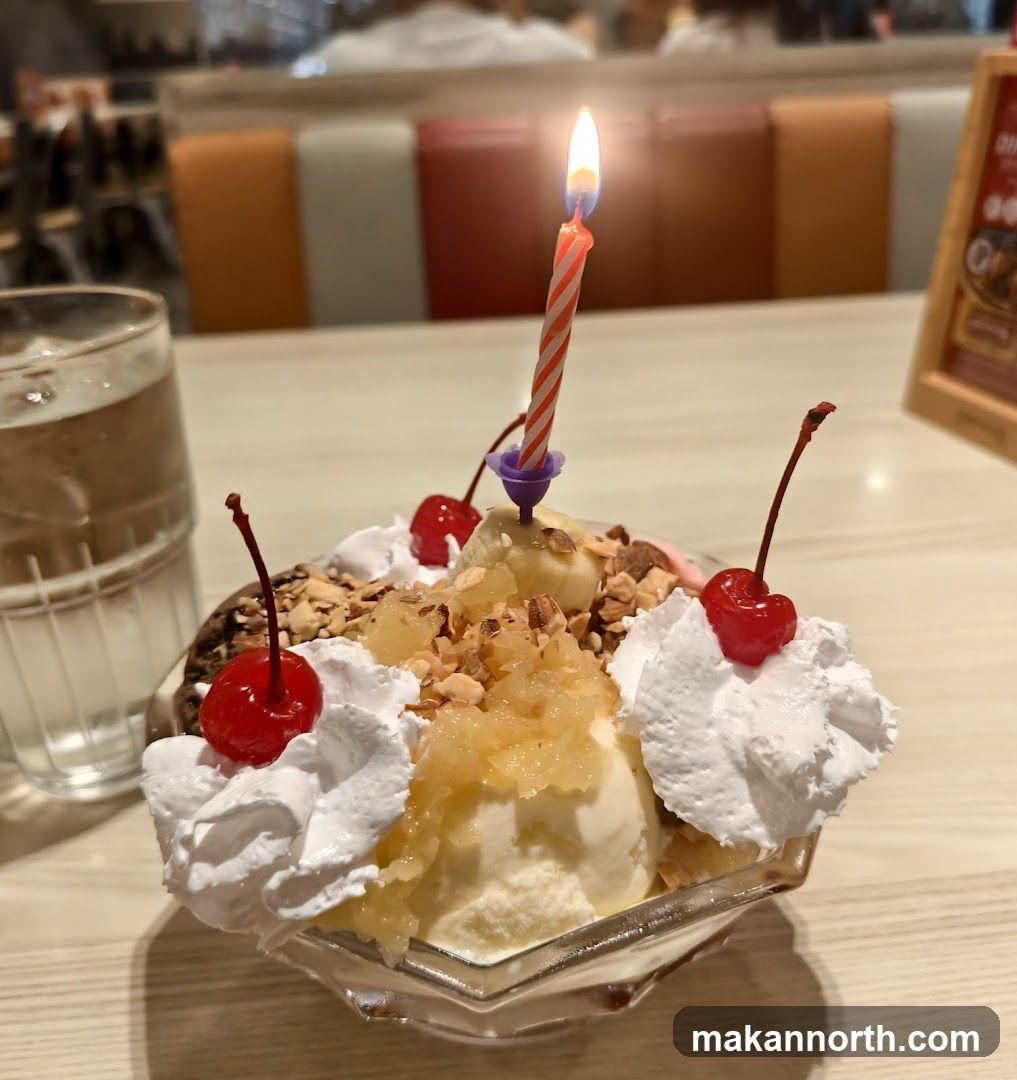 Ice Cream Sundae with Birthday Candle