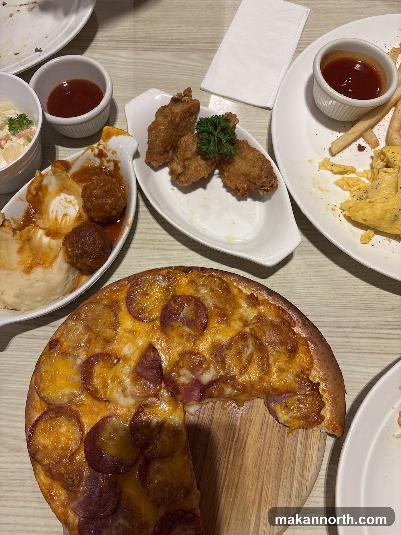 Pepperoni Pizza and Appetizers