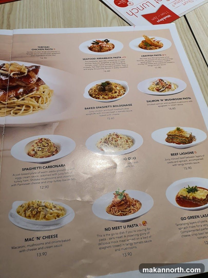 Pasta Menu