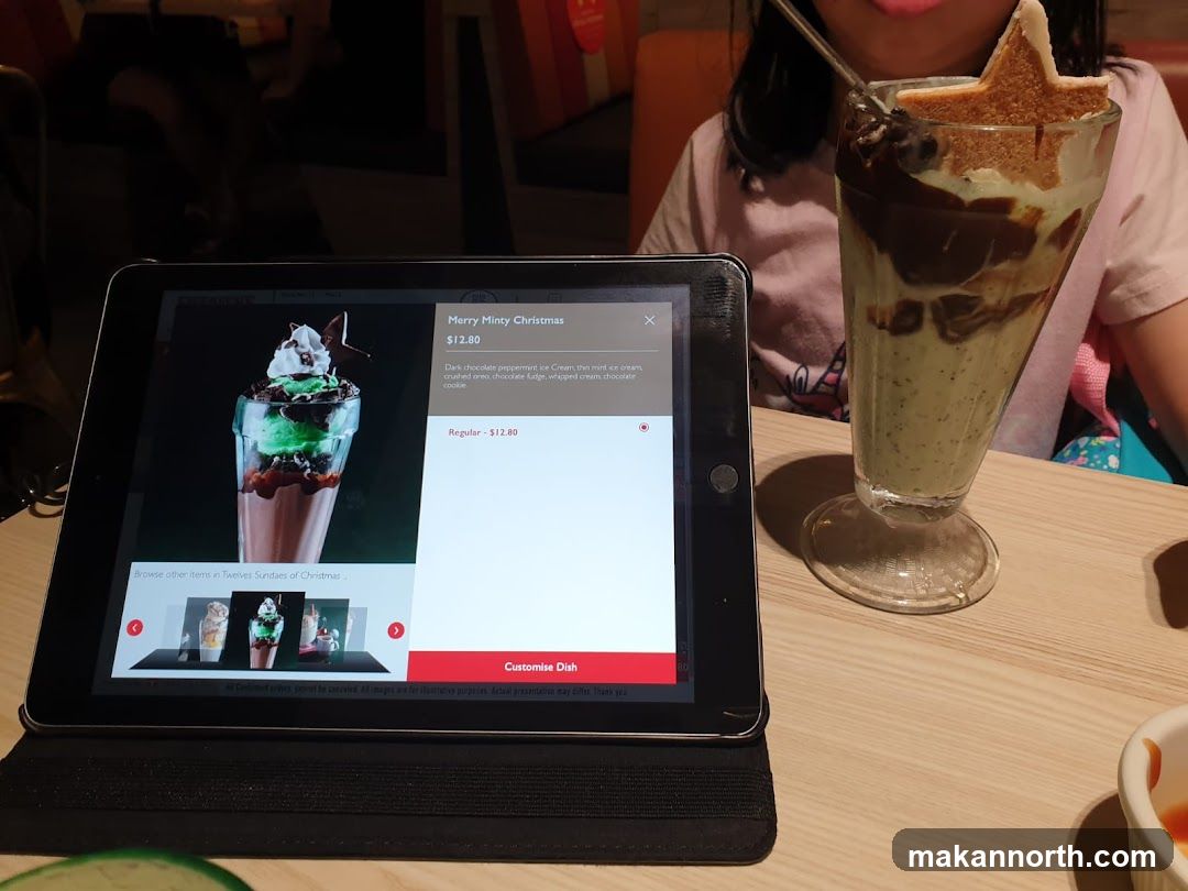 Dessert Menu on Tablet