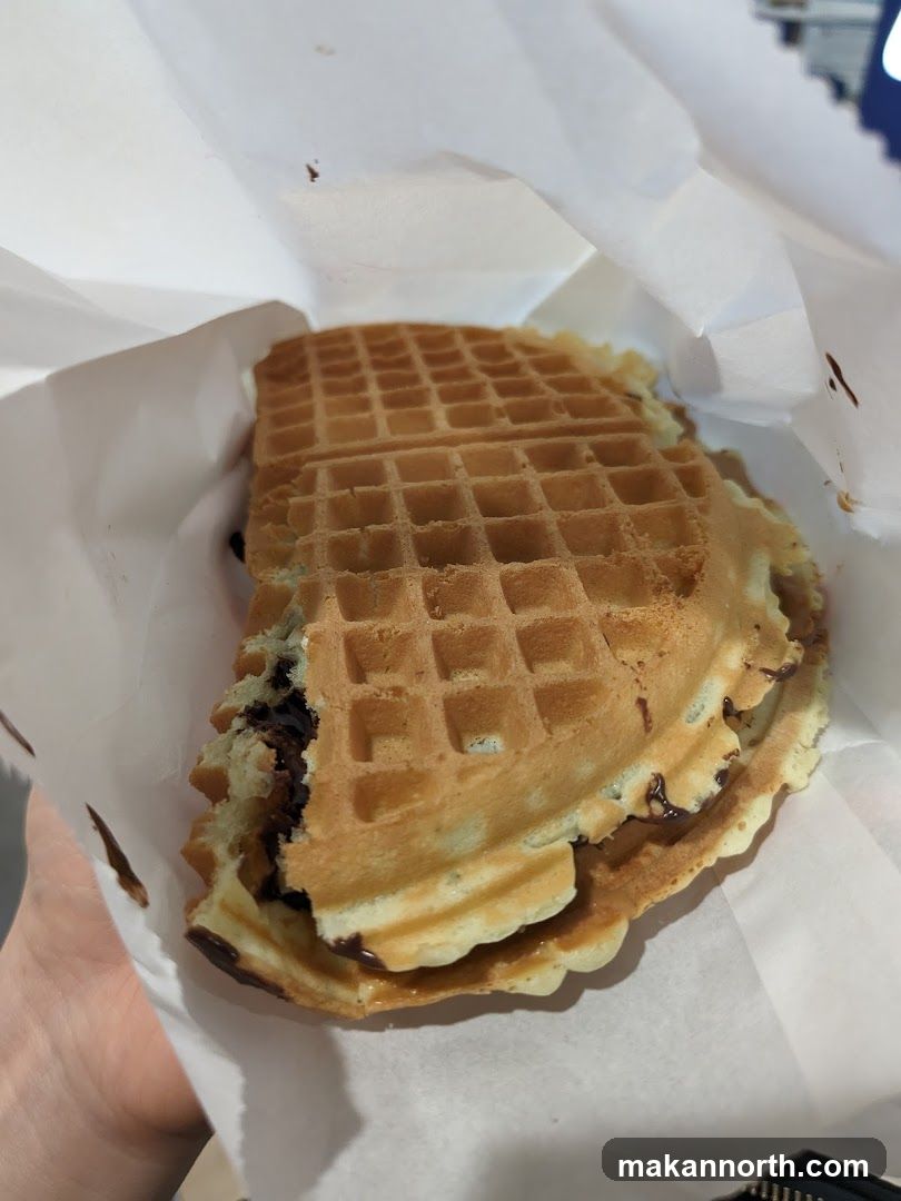 Waffle with chocolate filling