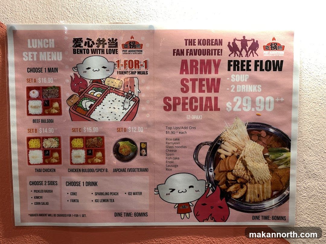 Pot Addiction Lunch Set Menu & Army Stew Special