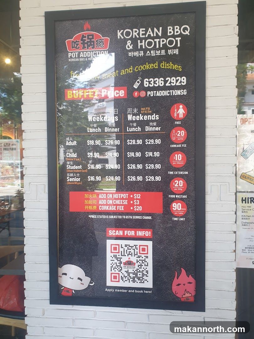 Pot Addiction Korean BBQ & Hotpot Menu