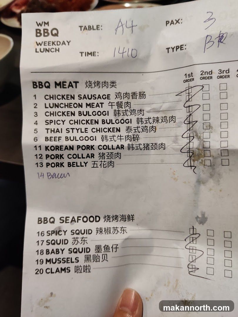 BBQ Order Sheet