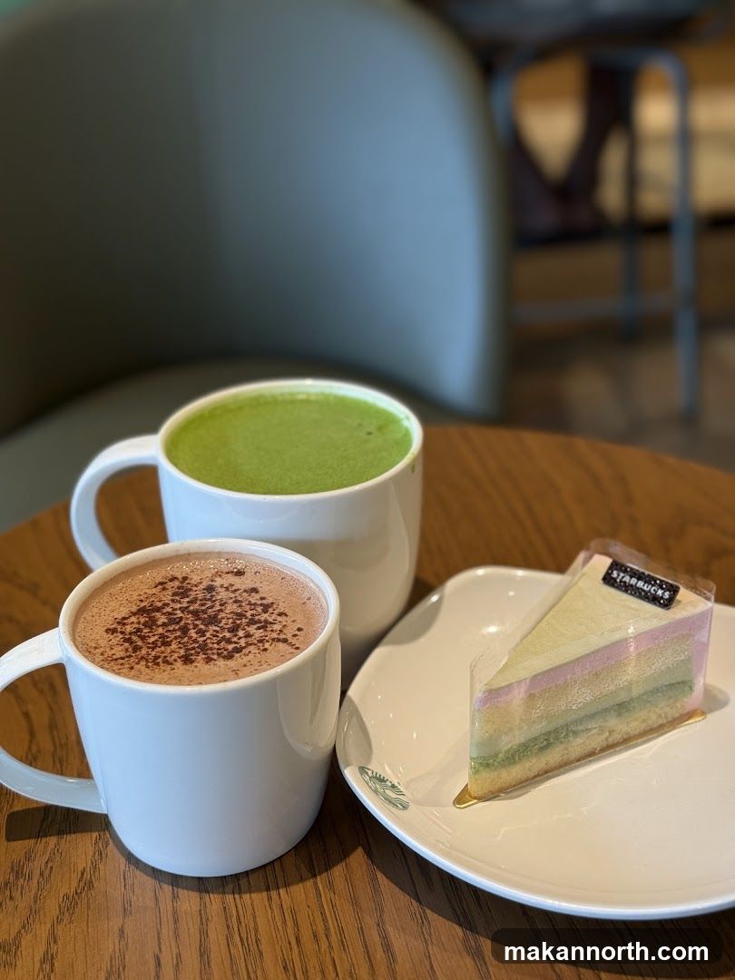 Starbucks Drinks and Cake