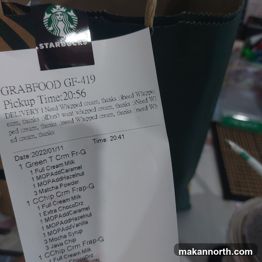 Starbucks Order Receipt