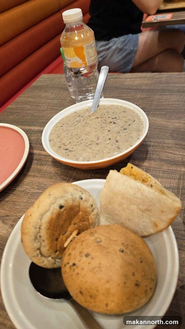 Mushroom Soup and Bread Rolls