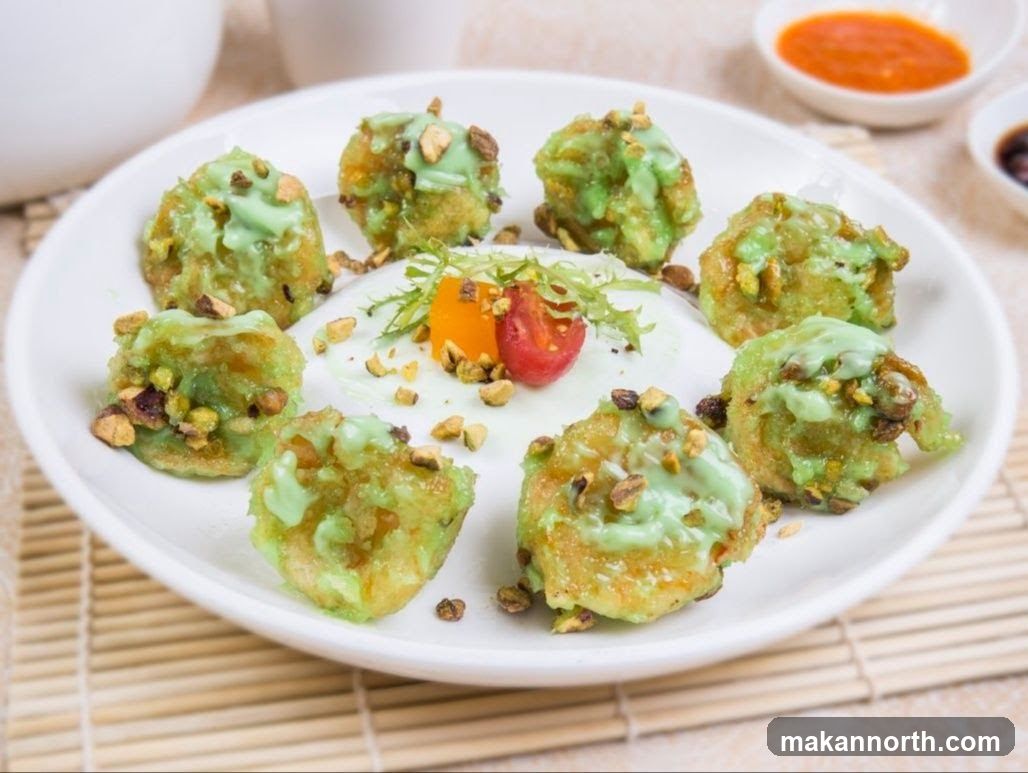 Fried Bites with Green Sauce and Pistachios