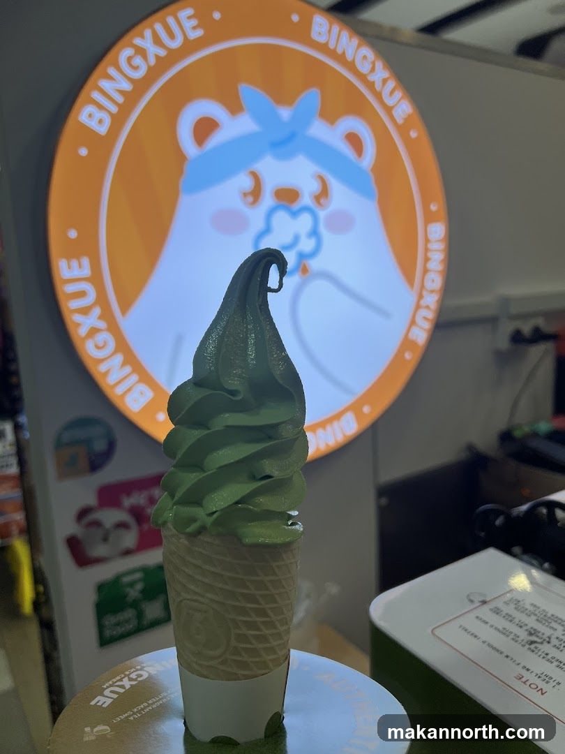 Green Soft Serve Ice Cream