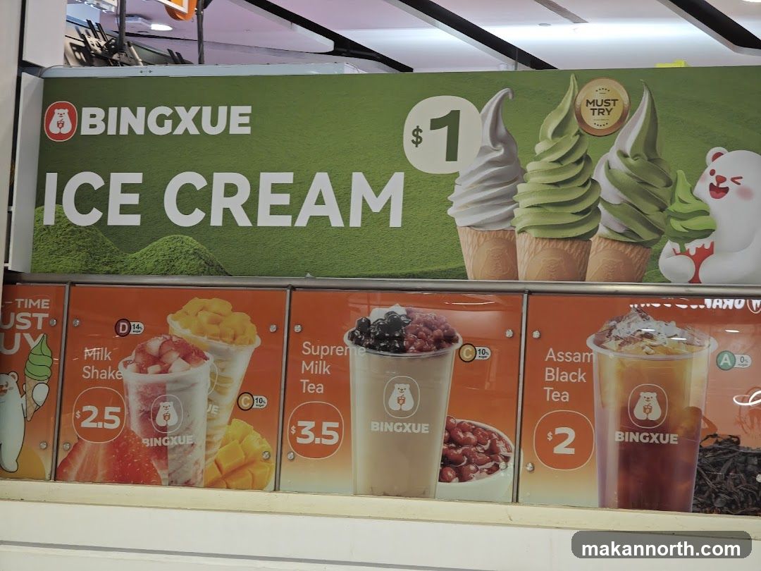 Bingxue Ice Cream and Drinks Menu