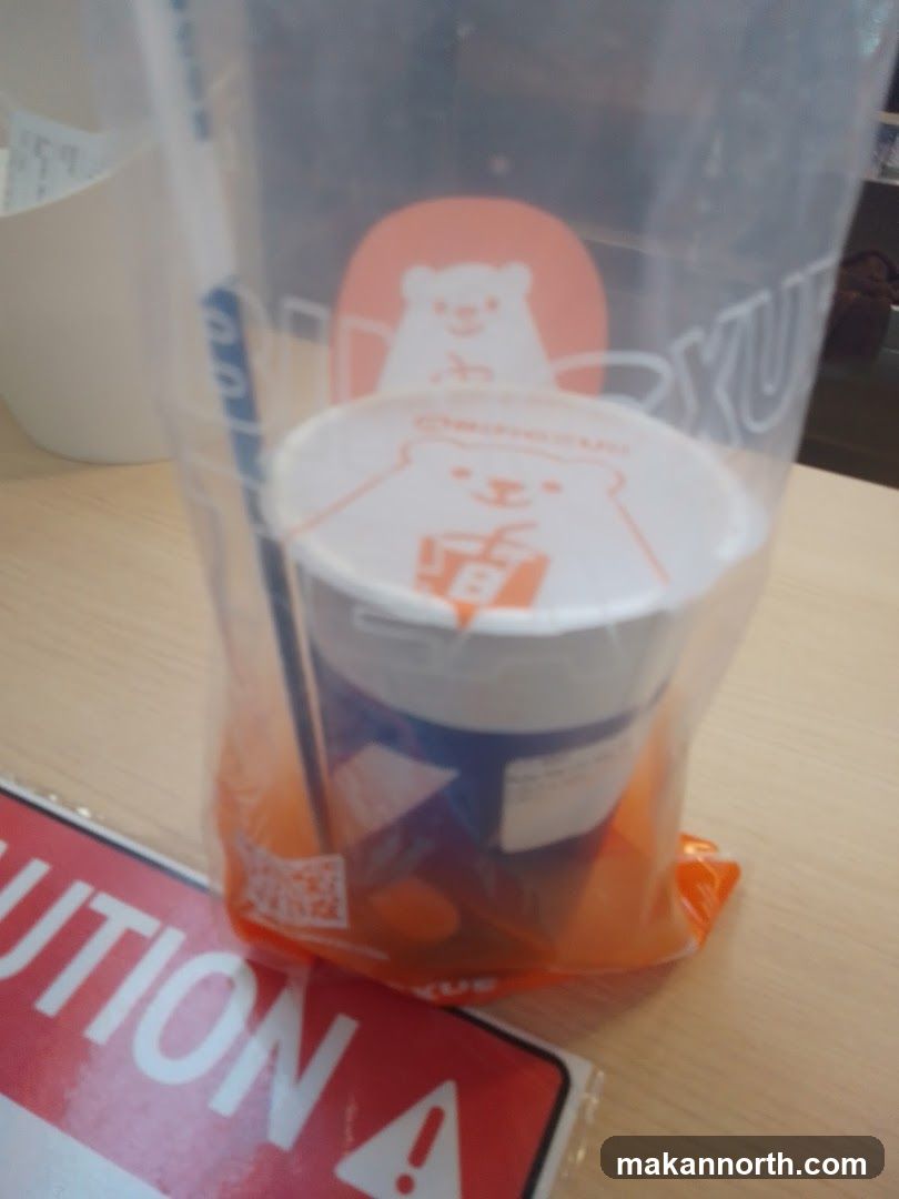 Beverage in a plastic bag