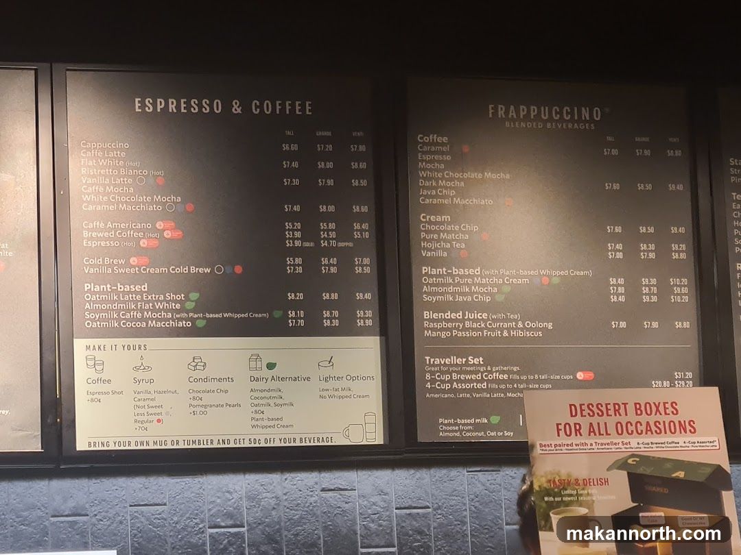 Espresso & Coffee and Frappuccino Menu