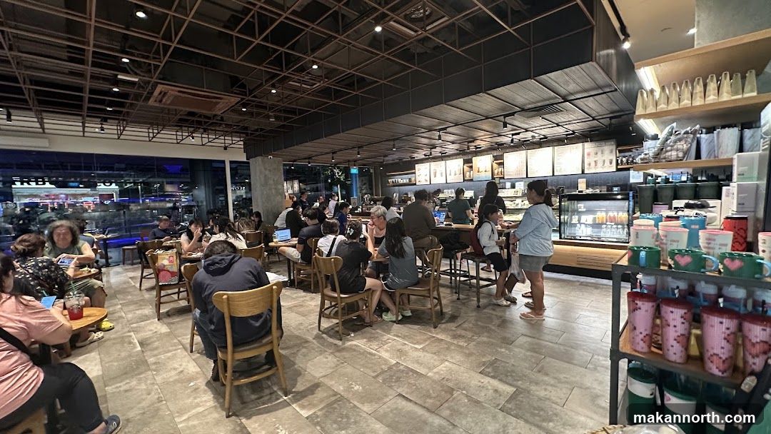Busy cafe interior with customers