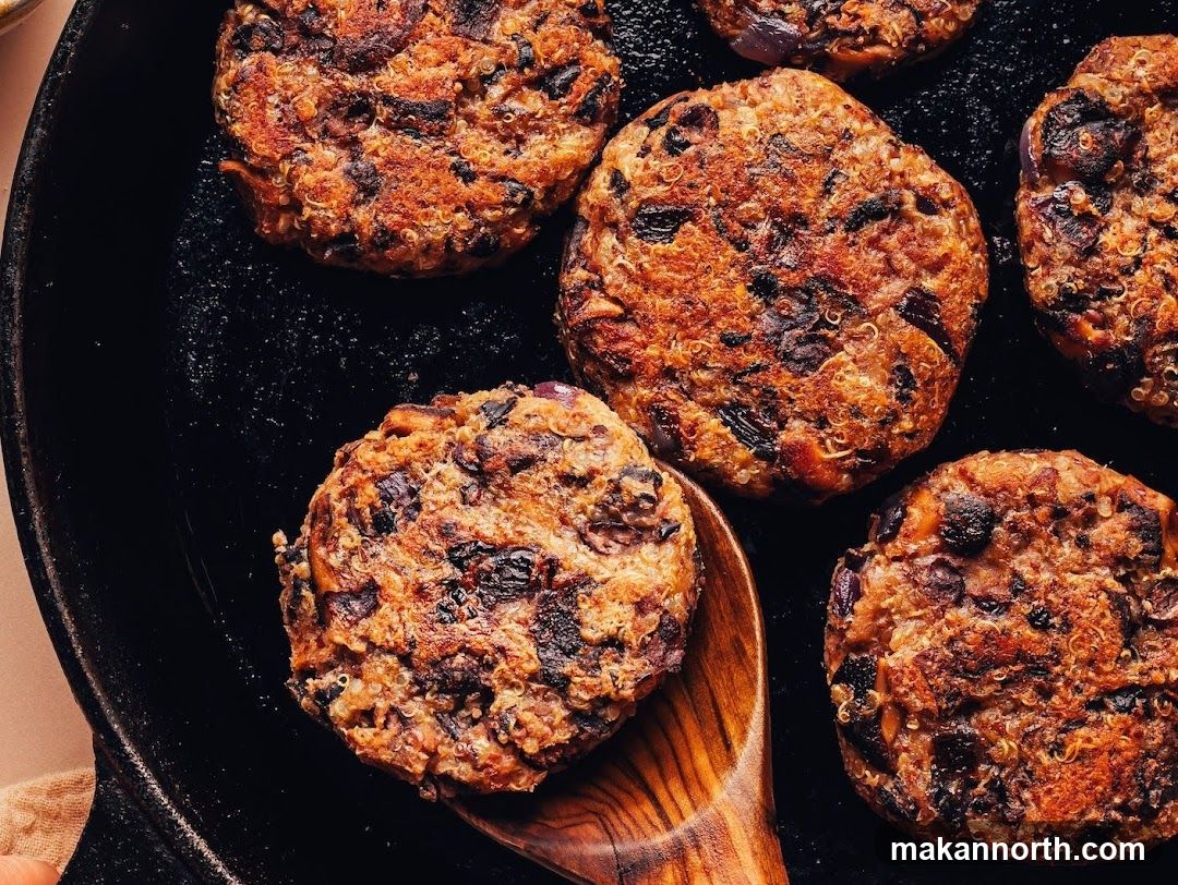 Black Bean Burgers in a Skillet