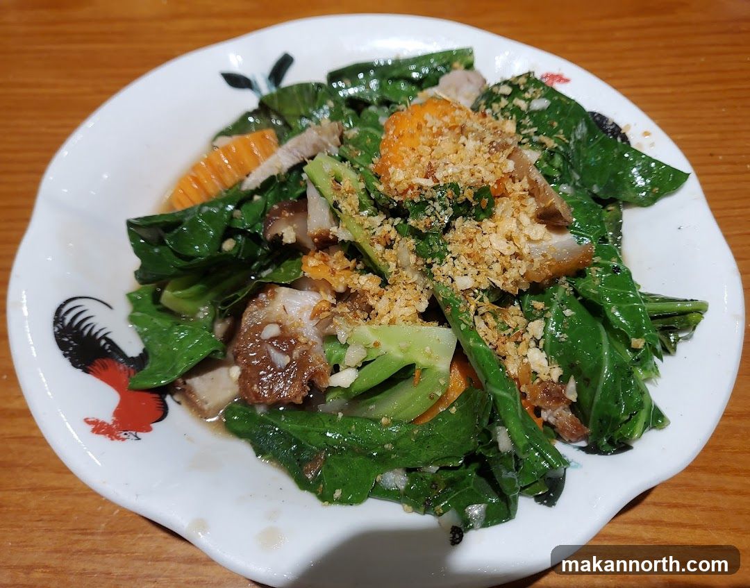 Stir-fried Chinese Broccoli with Crispy Pork Belly